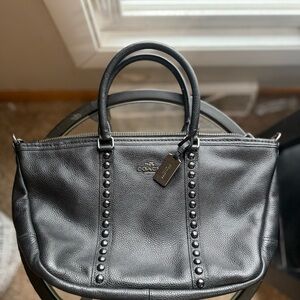 Coach Black Pebbled Leather Tote
